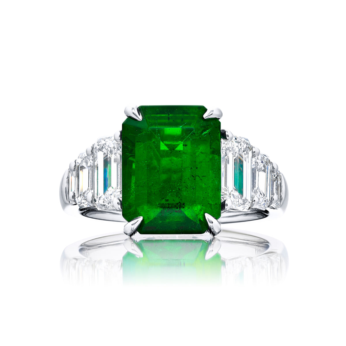 JB Star Platinum Emerald and Diamond Ring - 1683/011