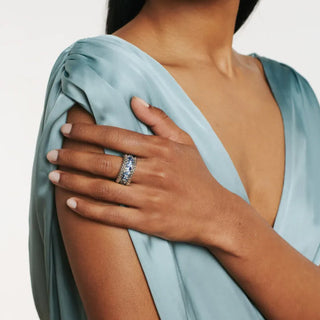 Ring with Diamonds & Blue Sapphires thumbnail