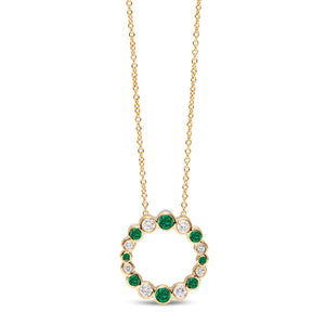 Bubbly Continuity Emerald and Diamond Pendant