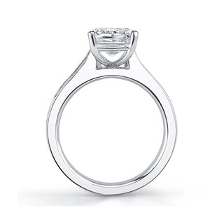 Platinum 2ct Emerald-Cut Diamond and Baguette Diamond Channel-Set Engagement Ring Setting Set, 2.05ct G-H, VS thumbnail