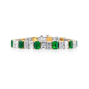Platinum Emerald Diamond Bracelet