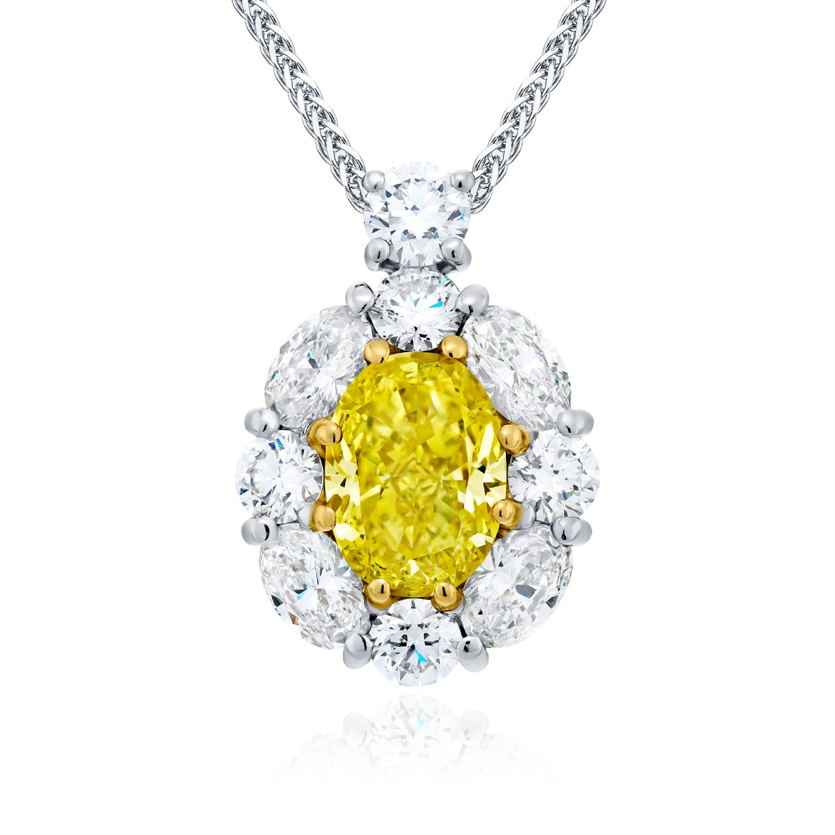 JB Star Platinum and 18K Yellow Gold Diamond Necklace - 2366/018