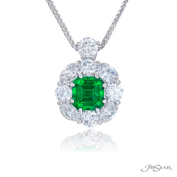 JB Star Platinum Diamond, Emerald Pendant - 2423-006