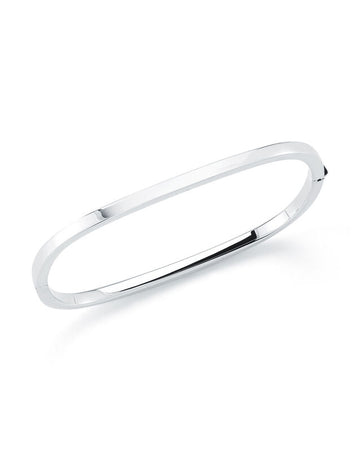 18k White Designer Gold Square Bangle