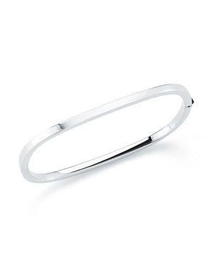 18k White Designer Gold Square Bangle