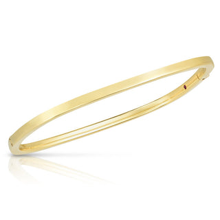 18k Yellow Designer Gold Square Bangle thumbnail
