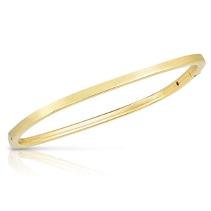18k Yellow Designer Gold Square Bangle
