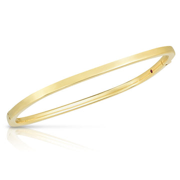 18k Yellow Designer Gold Square Bangle