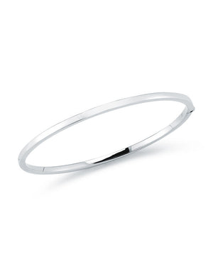 18k White Designer Gold Oval Bangle