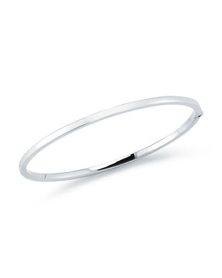 18k White Designer Gold Oval Bangle thumbnail