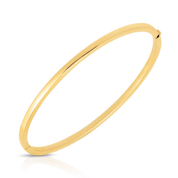 18k Yellow Designer Gold Oval Bangle