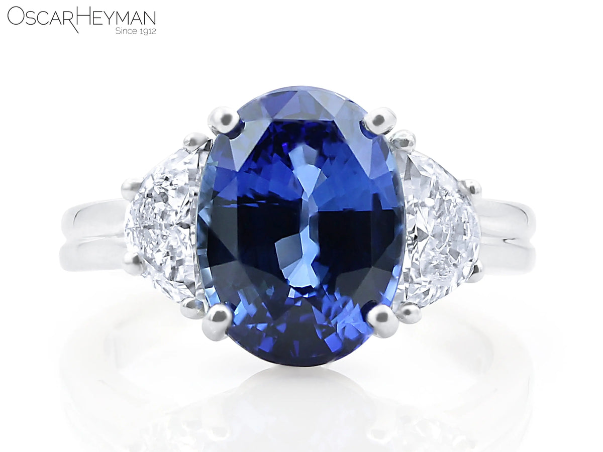 Platinum Sapphire Diamond Ring