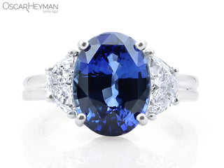 Platinum Sapphire Diamond Ring thumbnail