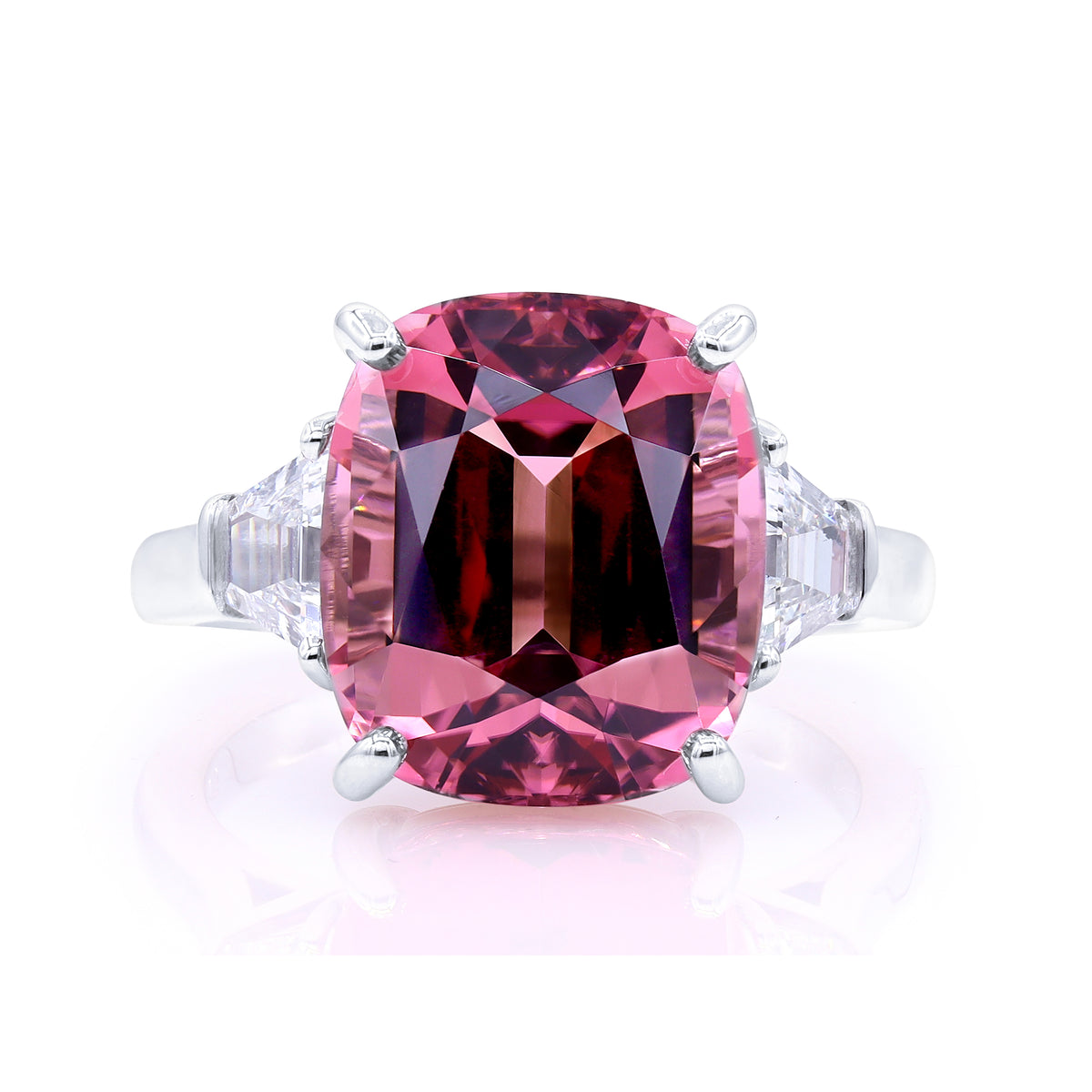 Platinum Pink Tourmaline Diamond Ring