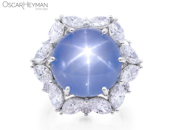 Platinum Star Sapphire Sapphire Diamond Ring