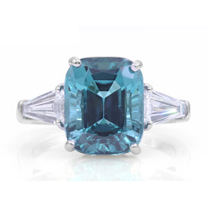 Platinum Indicolite Tourmaline Diamond Ring