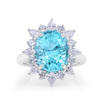 Platinum Paraiba Tourmaline Diamond Ring
