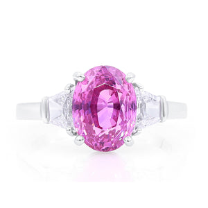 Platinum Pink Sapphire Diamond Ring