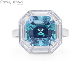 Platinum Indicolite Tourmaline Tourmaline Diamond Ring thumbnail