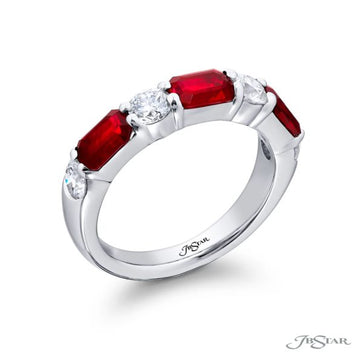 JB Star Platinum Diamond, Ruby, Emerald Band - 3233/014