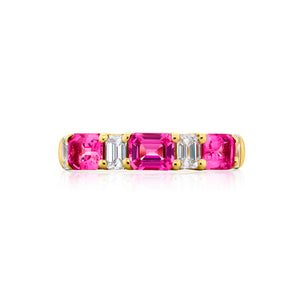 JB Star 18K Yellow Gold Pink Sapphire and Diamond Ring - 3249/007