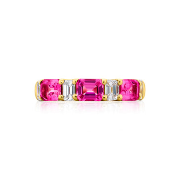 JB Star 18K Yellow Gold Pink Sapphire and Diamond Ring - 3249/007