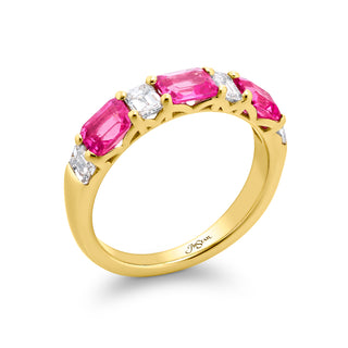 JB Star 18K Yellow Gold Pink Sapphire and Diamond Ring - 3249/007 thumbnail