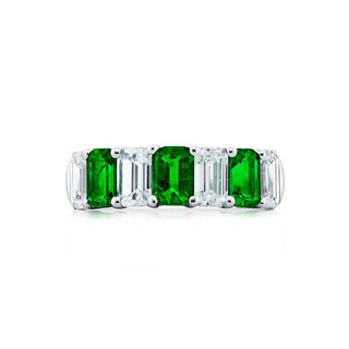 JB Star Platinum Emerald and Diamond Ring - 3544/011 thumbnail