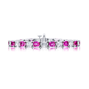 JB Star Platinum Pink Sapphire and Diamond Bracelet - 3992/002