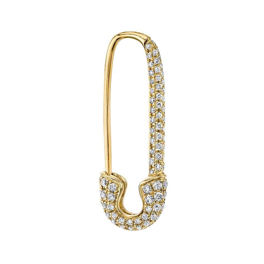 Diamond Safety Pin Earring Left
