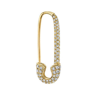 Diamond Safety Pin Earring Left thumbnail