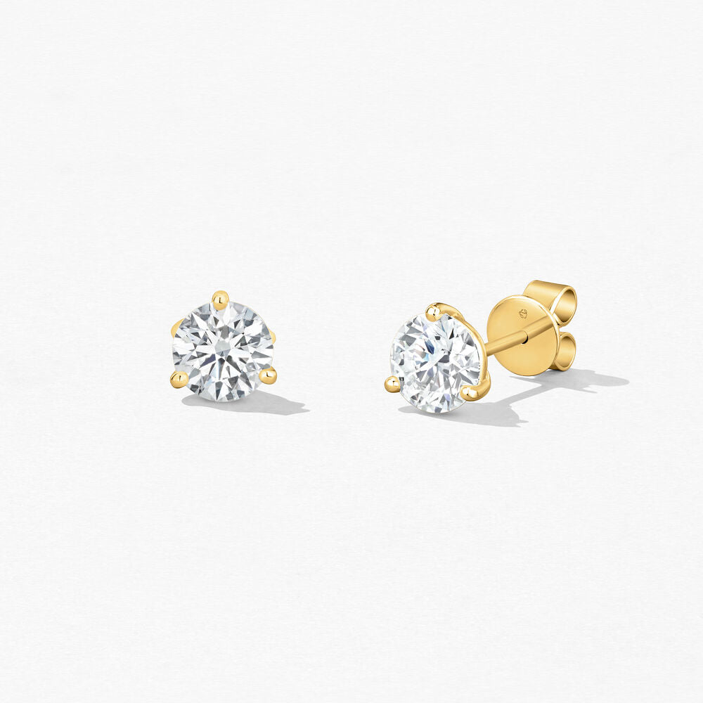 Three-Prong Stud Earrings