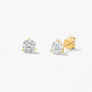 Three-Prong Stud Earrings