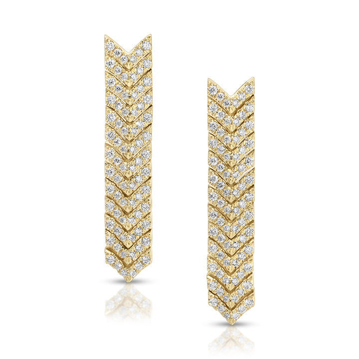 Pave Diamond Zipper Drop Earrings