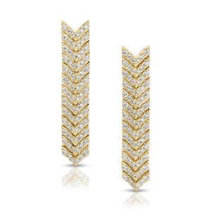 Pave Diamond Zipper Drop Earrings