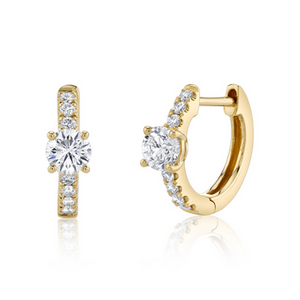 Diamond Huggies With Round Center