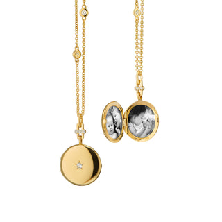 TWINKLE STAR 18K GOLD & DIAMOND LOCKET NECKLACE thumbnail