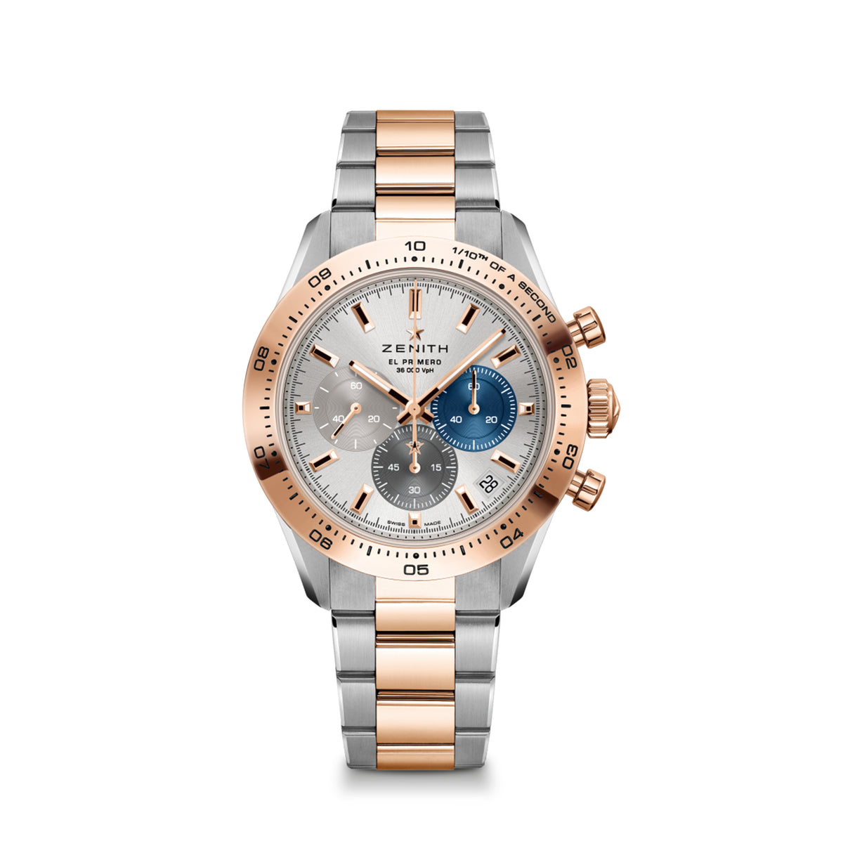 Zenith Chronomaster Sport 41 mm – Steel & 18K Rose Gold Case/Bracelet, Silver Dial - 51.3100.3600/69.M3100