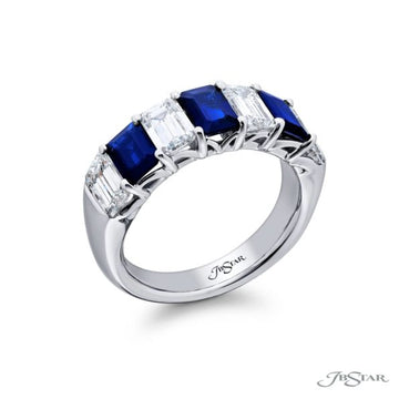JB Star Platinum Diamond, Sapphire, Emerald Band - 5178/040
