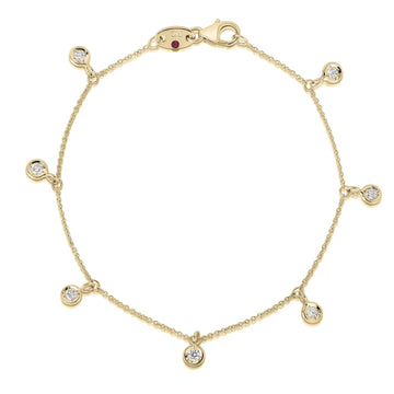 18K Gold Diamonds By The Inch Dangling 7 Station Bracelet Roberto Coin