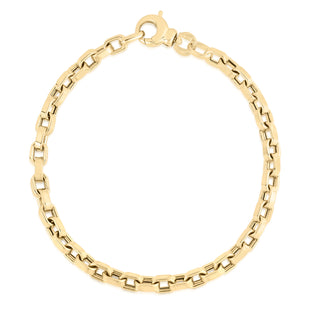 18K YELLOW DESIGNER GOLD SQUARE LINK BRACELET thumbnail
