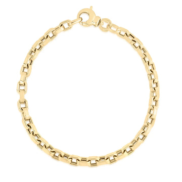18K YELLOW DESIGNER GOLD SQUARE LINK BRACELET