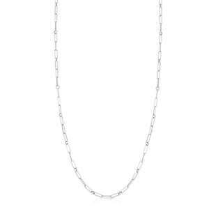18K Designer Gold Paperclip & Round Link 17 Inch Chain