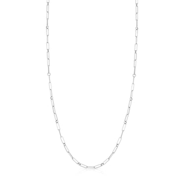 18K Designer Gold Paperclip & Round Link 17 Inch Chain