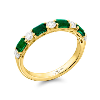 JB Star 18K Yellow Gold Emerald and Diamond Ring - 5571/046 thumbnail