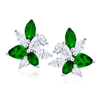 JB Star Platinum Emerald and Diamond Earrings - 5744/003 thumbnail