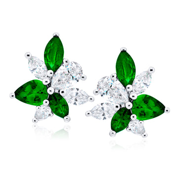 JB Star Platinum Emerald and Diamond Ring - 5744/003