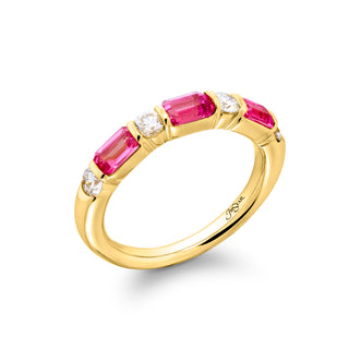 JB Star 18K Yellow Gold Pink Sapphire and Diamond Ring - 5969/015 thumbnail