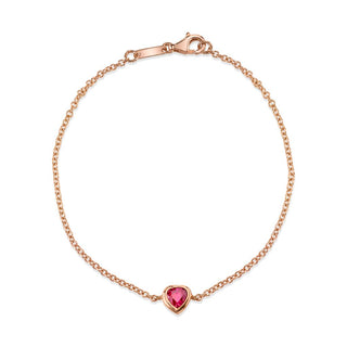 Ruby Heart Chain Bracelet thumbnail