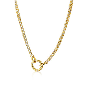 Gold Diamond "Watch" Necklace